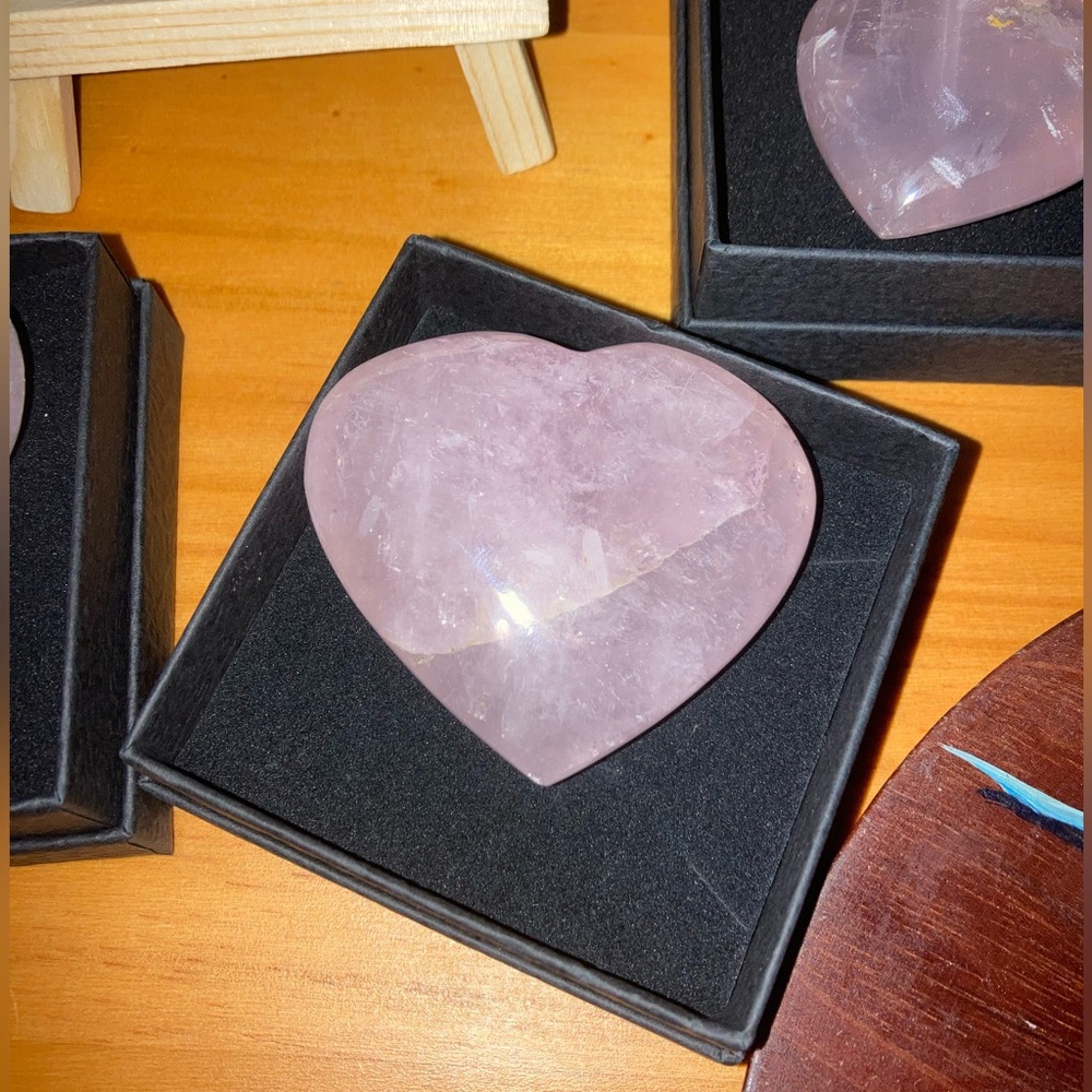 Rose Quartz Crystal Hearts